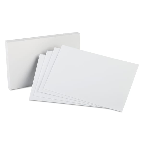 Oxford Index Cards, Plain, 5x8", White, PK100 50 Zoro